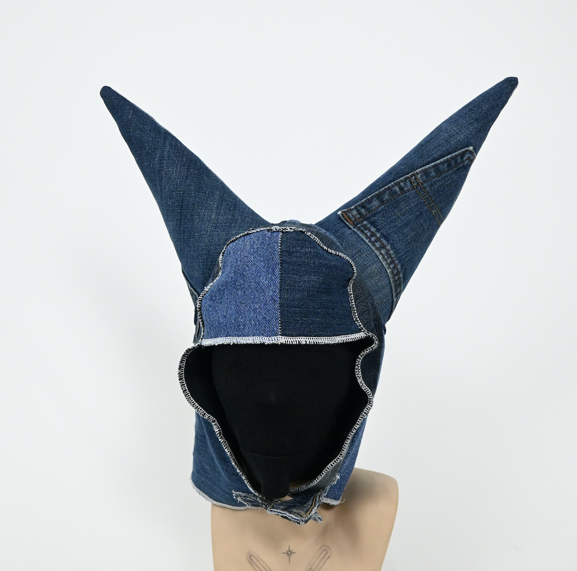 DENIM HORNED CAP