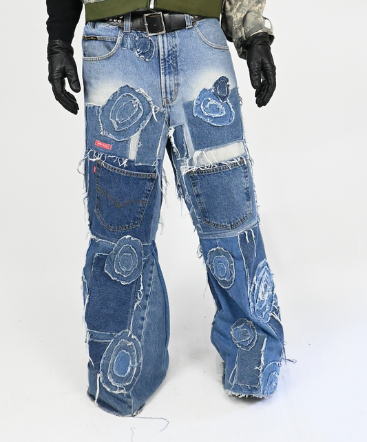 Circle Patchwork Denim